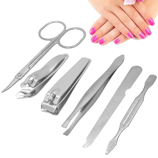 SJ 6 in 1 Nail Art Clipper Pedicure Manicure Tweezer Cutter Earpick Tool